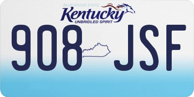 KY license plate 908JSF