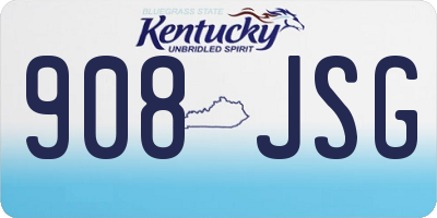 KY license plate 908JSG