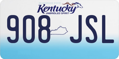 KY license plate 908JSL