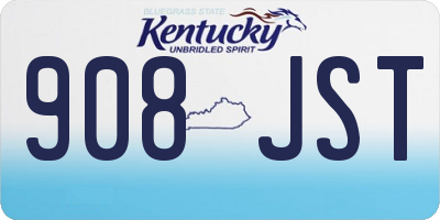 KY license plate 908JST