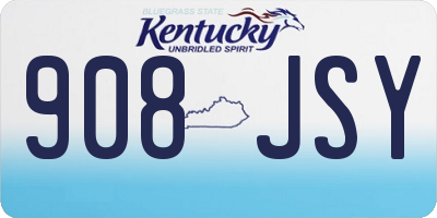 KY license plate 908JSY