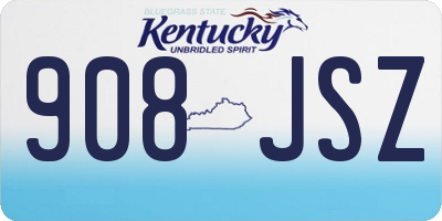 KY license plate 908JSZ