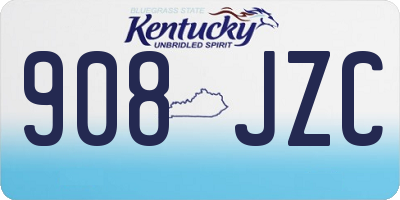 KY license plate 908JZC
