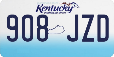 KY license plate 908JZD