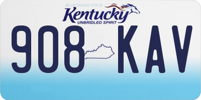 KY license plate 908KAV