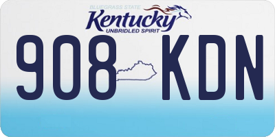 KY license plate 908KDN