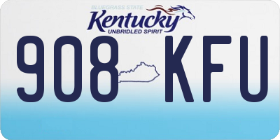 KY license plate 908KFU