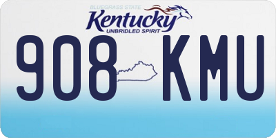 KY license plate 908KMU