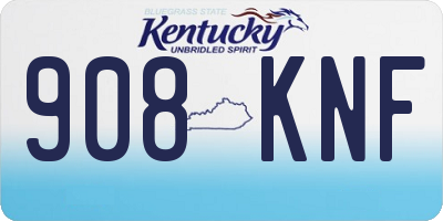 KY license plate 908KNF