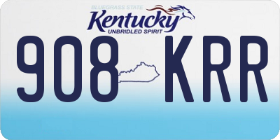 KY license plate 908KRR
