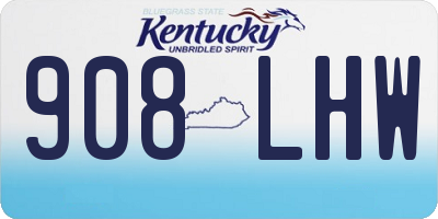 KY license plate 908LHW