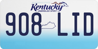 KY license plate 908LID