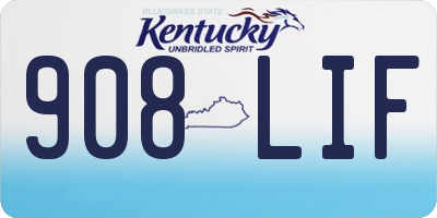 KY license plate 908LIF