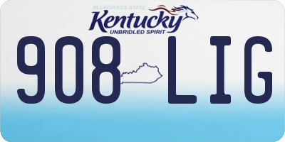 KY license plate 908LIG