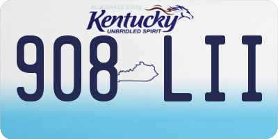 KY license plate 908LII