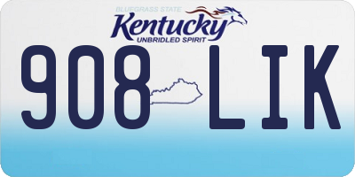 KY license plate 908LIK