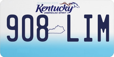 KY license plate 908LIM