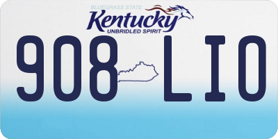 KY license plate 908LIO