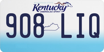 KY license plate 908LIQ