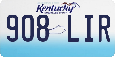 KY license plate 908LIR