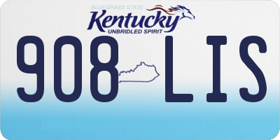 KY license plate 908LIS