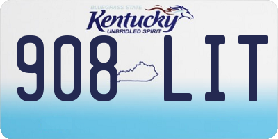KY license plate 908LIT