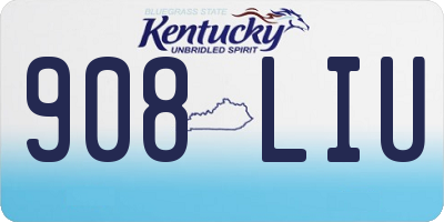 KY license plate 908LIU