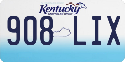 KY license plate 908LIX