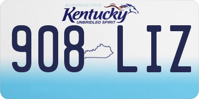 KY license plate 908LIZ