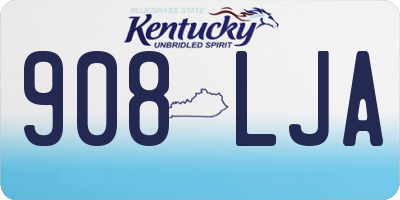 KY license plate 908LJA