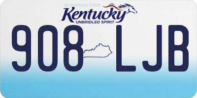 KY license plate 908LJB