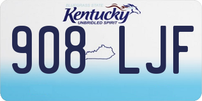 KY license plate 908LJF