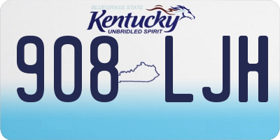 KY license plate 908LJH