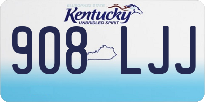 KY license plate 908LJJ