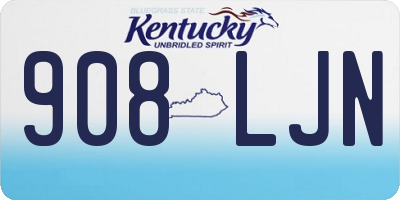 KY license plate 908LJN