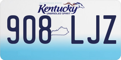 KY license plate 908LJZ