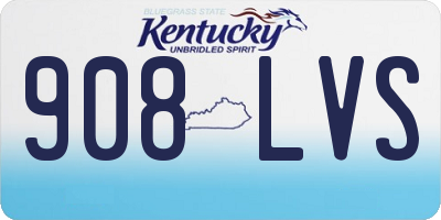 KY license plate 908LVS