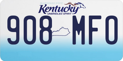 KY license plate 908MFO