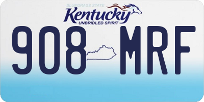 KY license plate 908MRF
