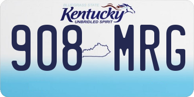 KY license plate 908MRG