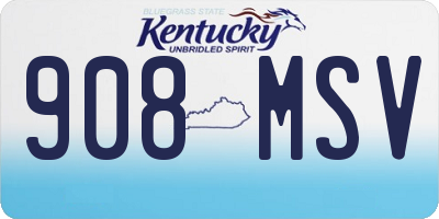 KY license plate 908MSV