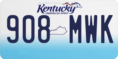 KY license plate 908MWK