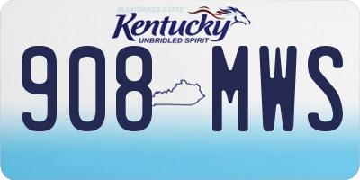 KY license plate 908MWS