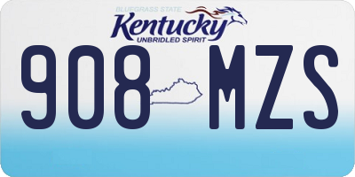 KY license plate 908MZS