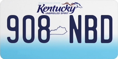 KY license plate 908NBD