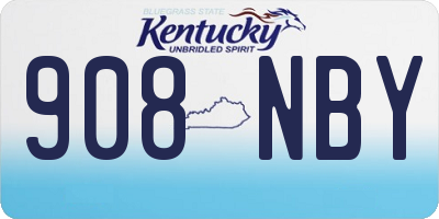 KY license plate 908NBY