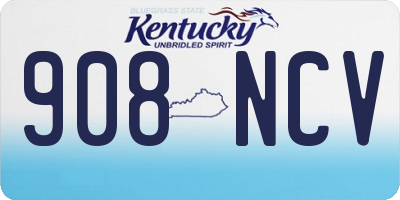 KY license plate 908NCV