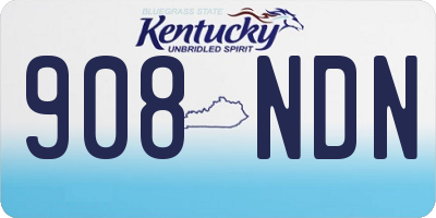 KY license plate 908NDN