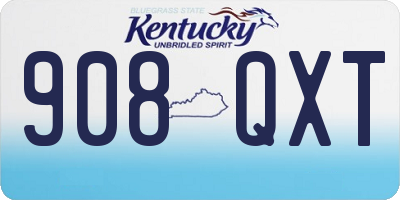 KY license plate 908QXT