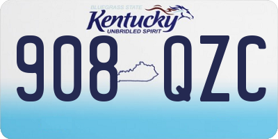 KY license plate 908QZC